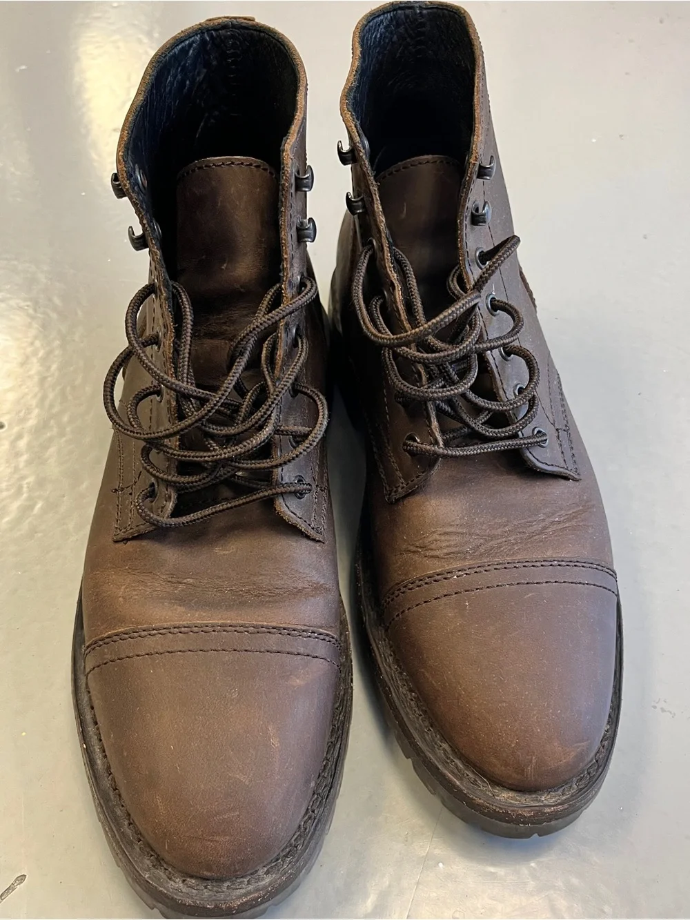 Thursday Boot Company Men's Brown Leather Cap Toe Lace-Up Boots size 7.5
